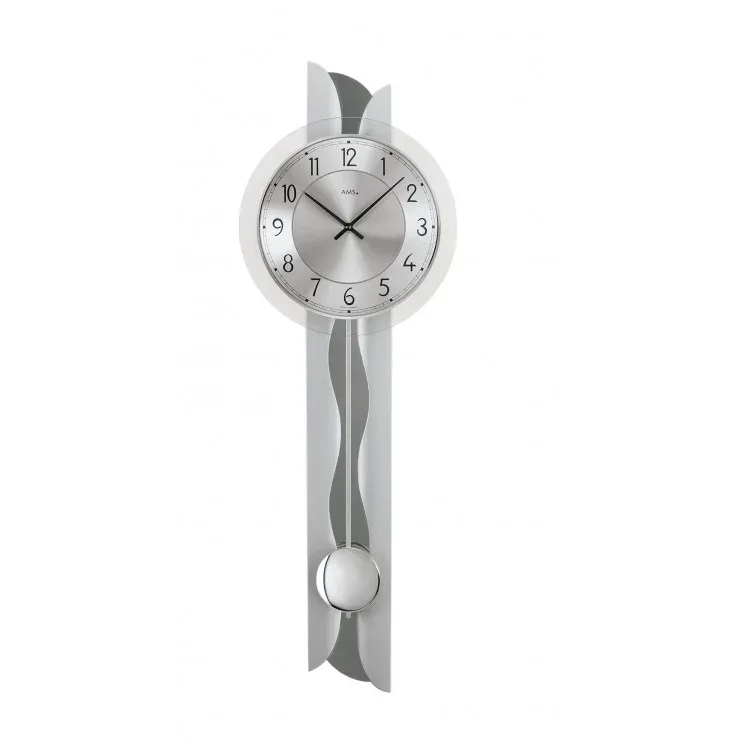 PENDULE DESIGN BOIS ET VERRE A BALANCIER - 7216 — image 1