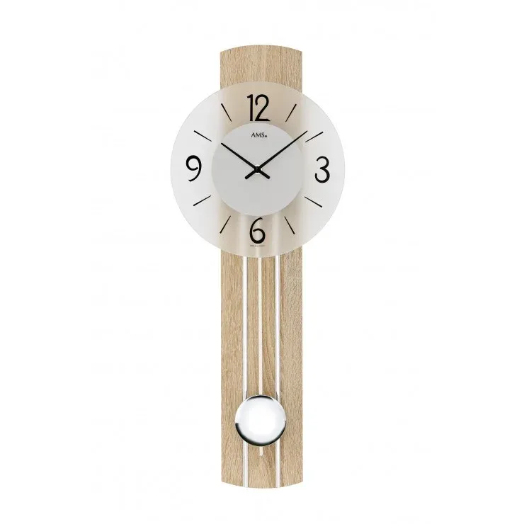 PENDULE DESIGN EN BOIS ET VERRE A BALANCIER - 7274 — image 1