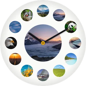 Horloge personnalisée — 12 photos et photo centrale