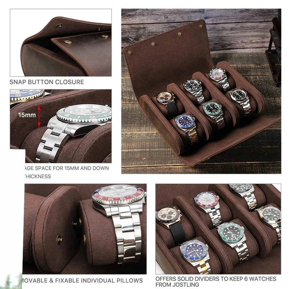 Organisateur de Montres en Cuir pour 6 Montres — image 3