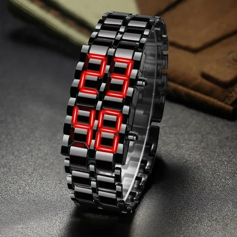 Montre Numérique Métal LED et Alarme — image 1