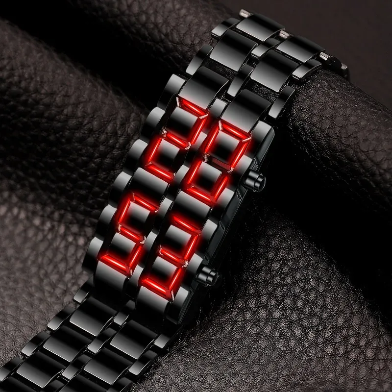 Montre Numérique Métal LED et Alarme — image 3