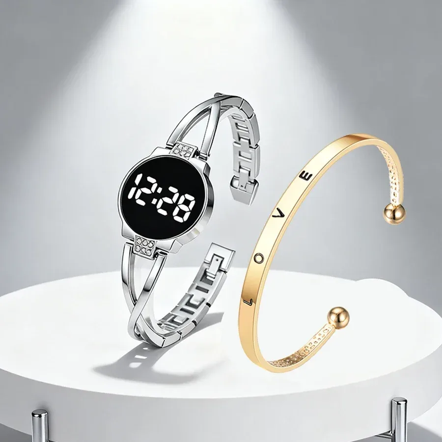Montre Femme LED Tactile Cuir Végétalien — image 1