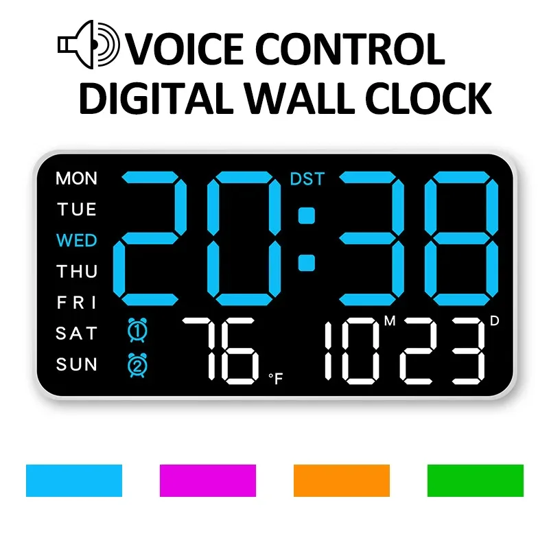 Horloge Murale Numérique Double Alarme — image 1