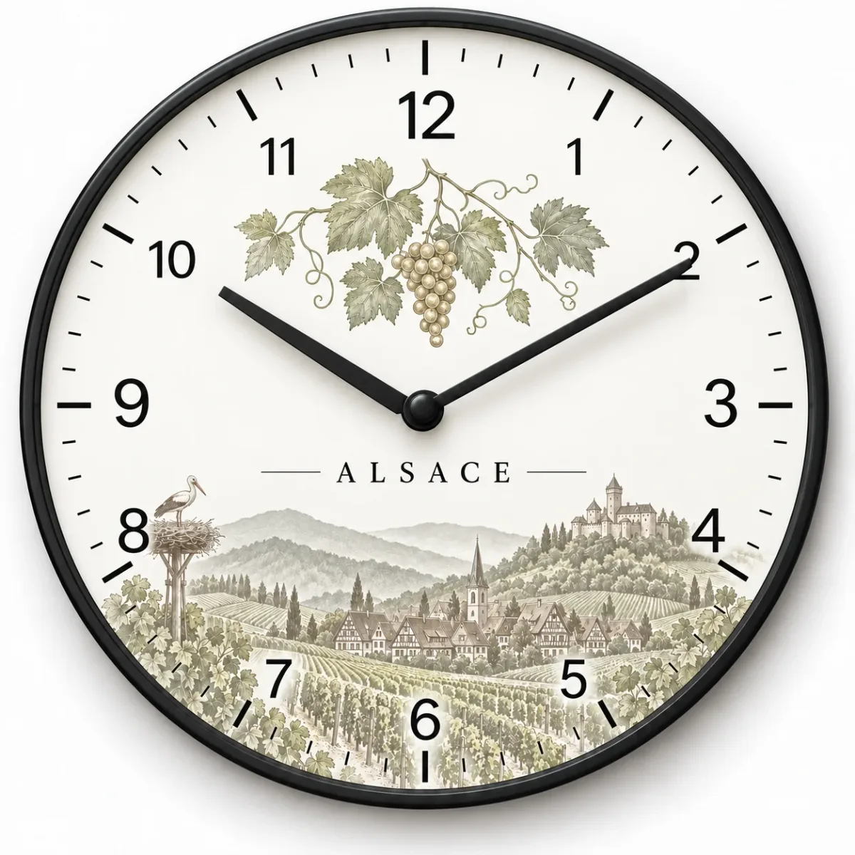 Horloge Alsace – Vignobles et château sans logo
