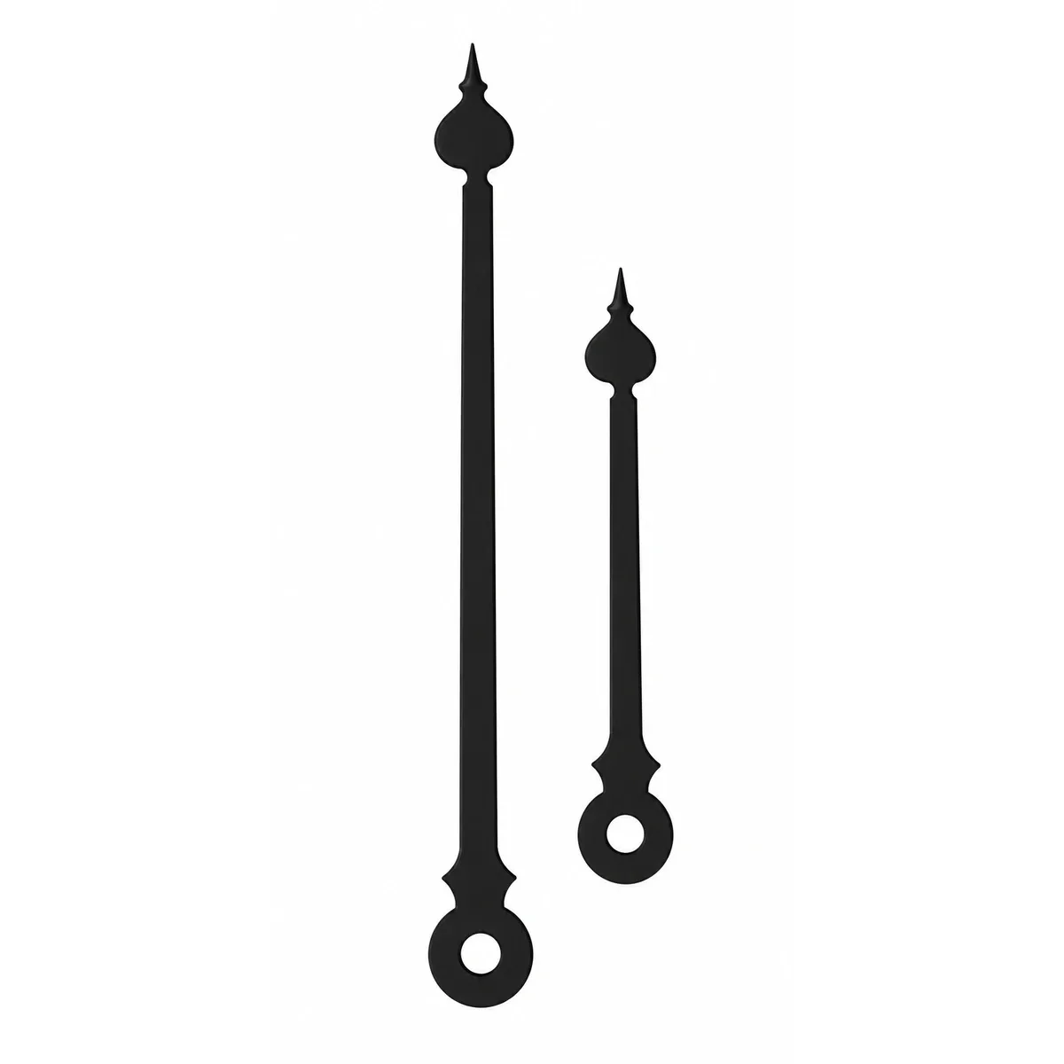 Aiguilles d’horloge ornementées, paire noire heures et minutes