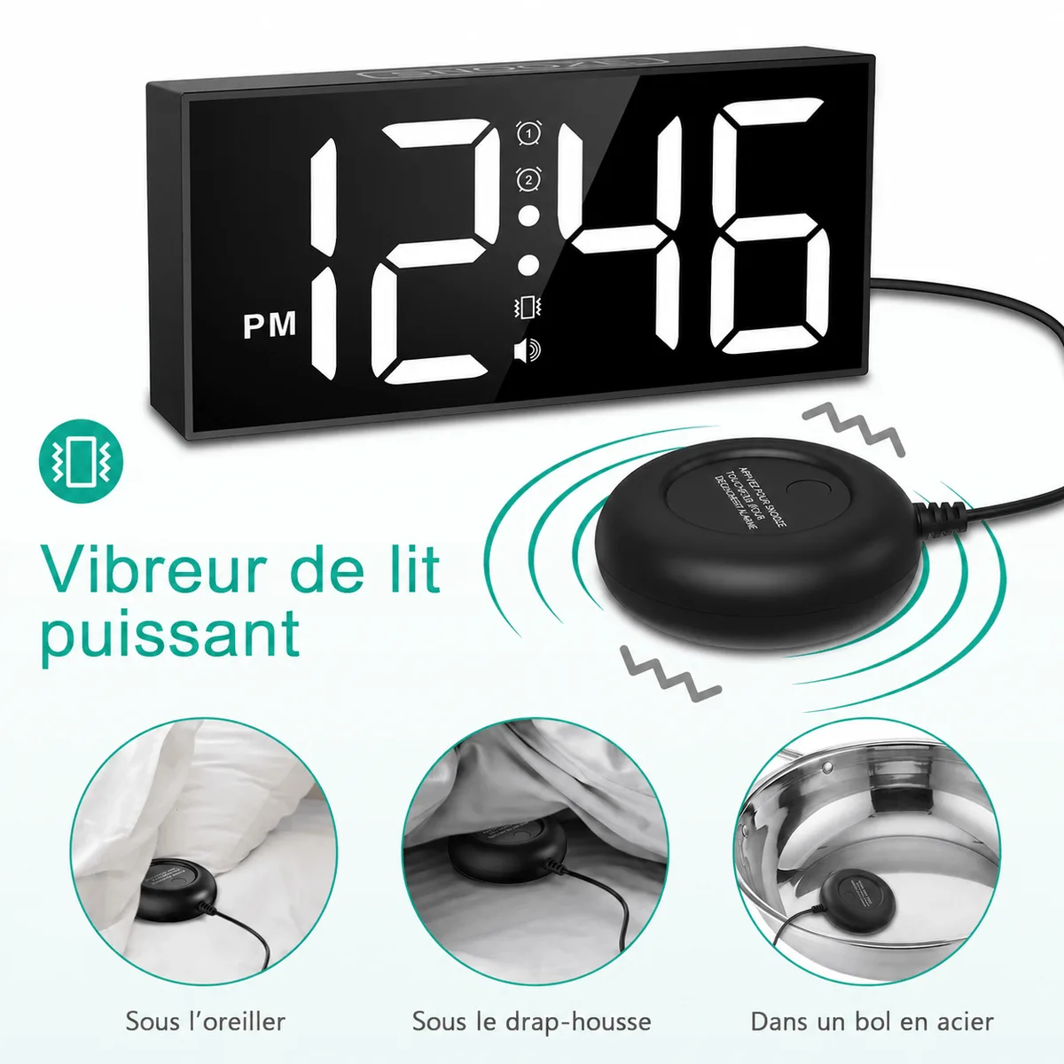 Réveil vibreur pour sourd