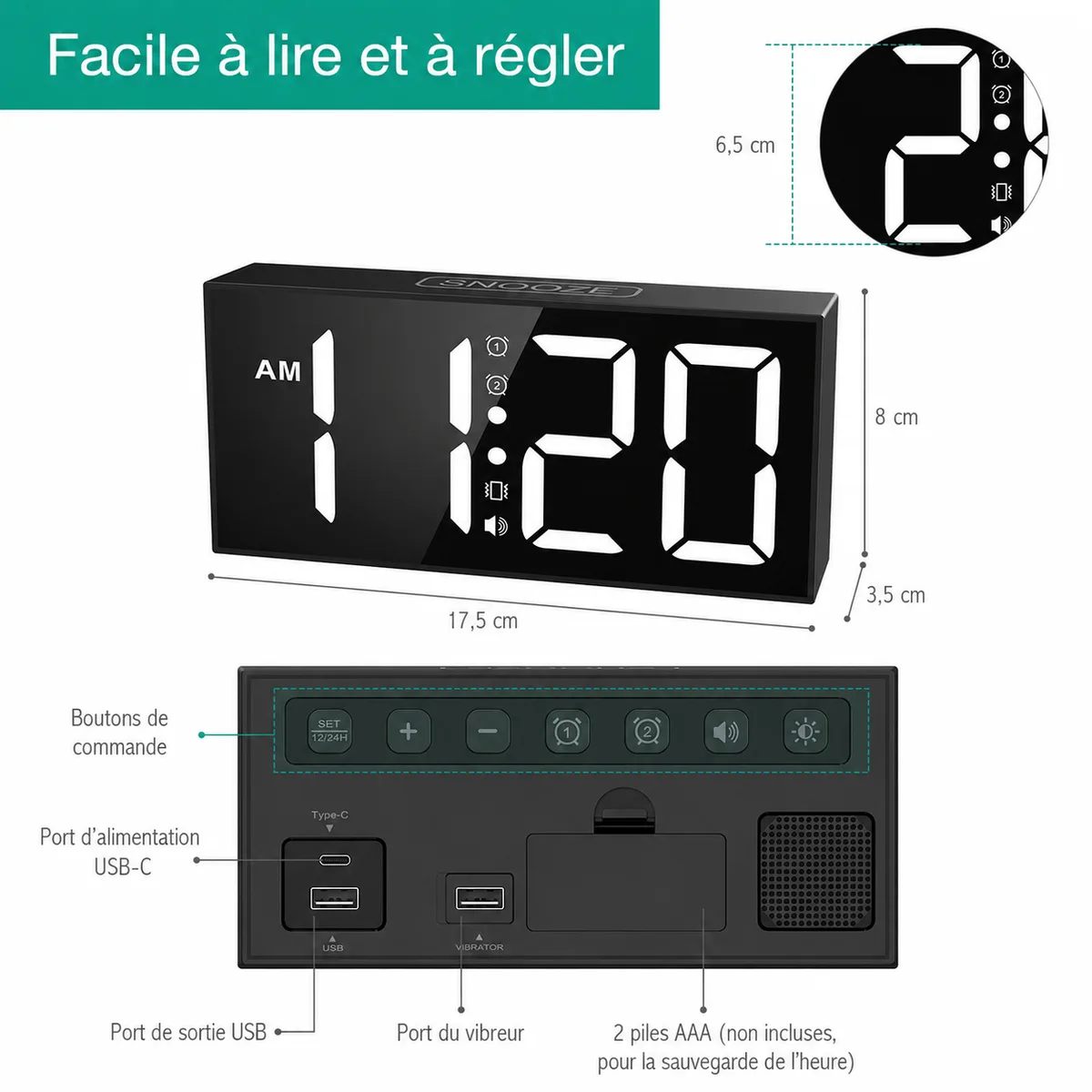 Réveil vibreur pour sourd