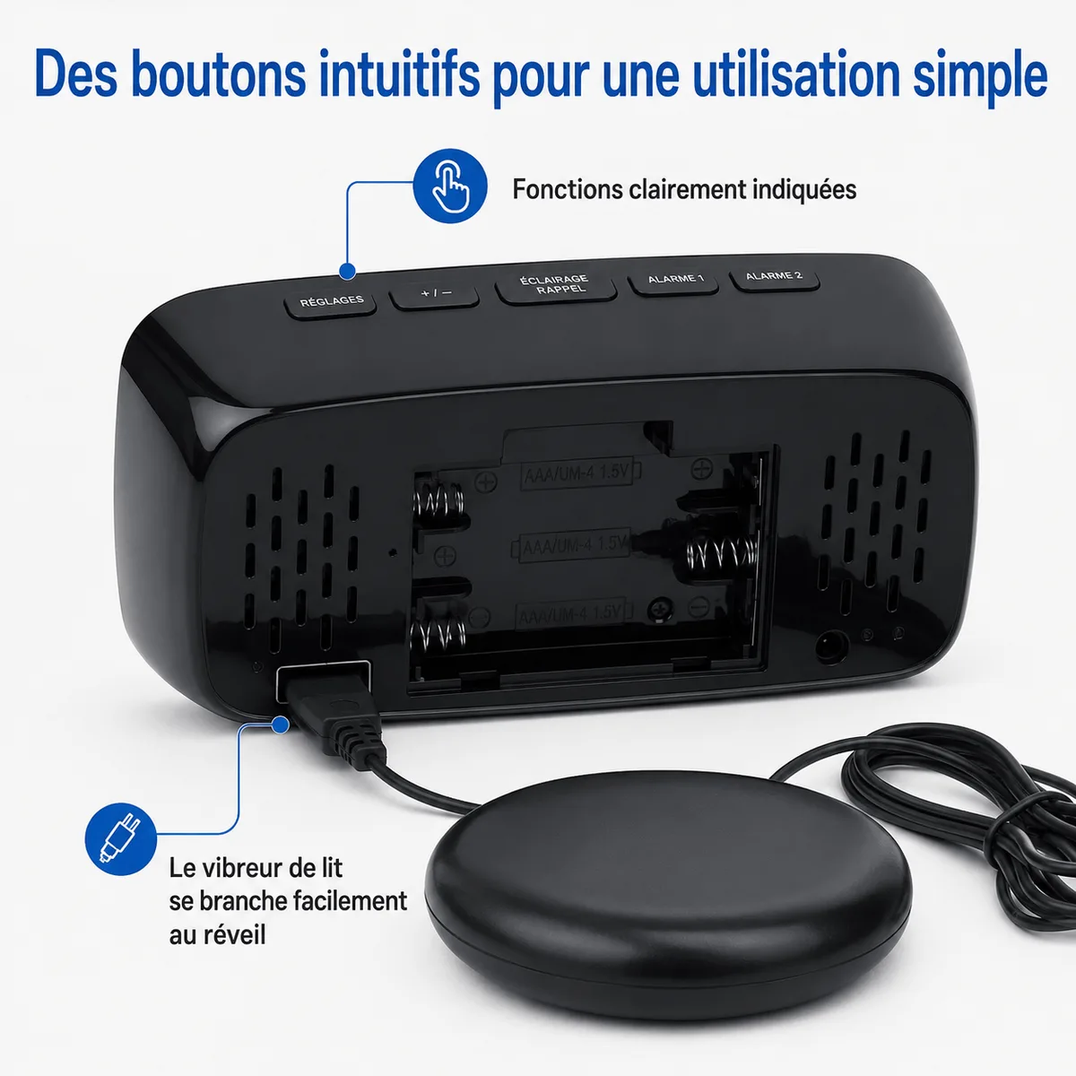 Réveil digital pour sourd