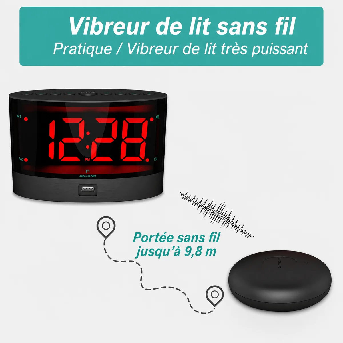 Réveil vibrant pour sourd