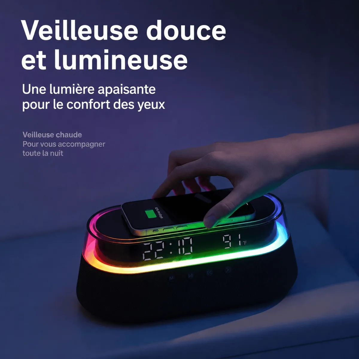 Radio réveil chargeur téléphone