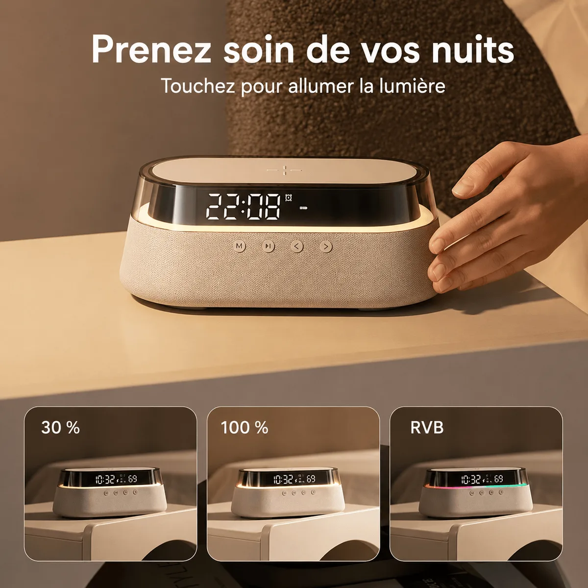 Radio réveil chargeur téléphone