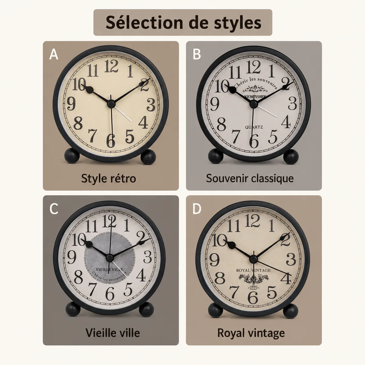 Réveil rond analogique