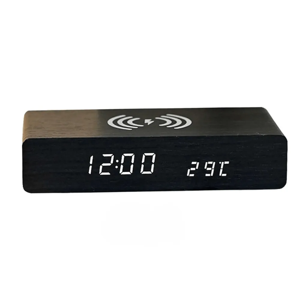 Réveil chargeur induction en bois