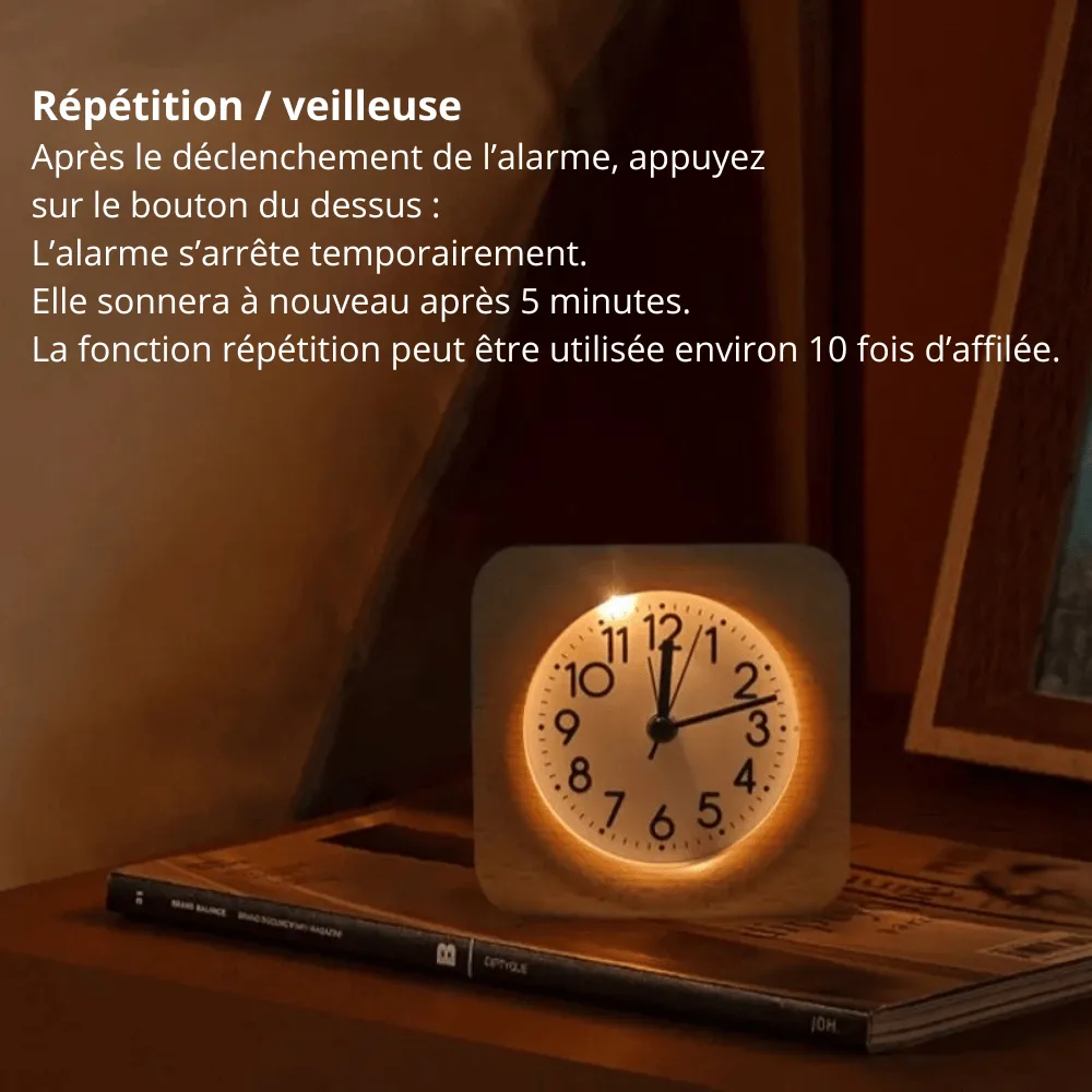 Réveil bois style nordique