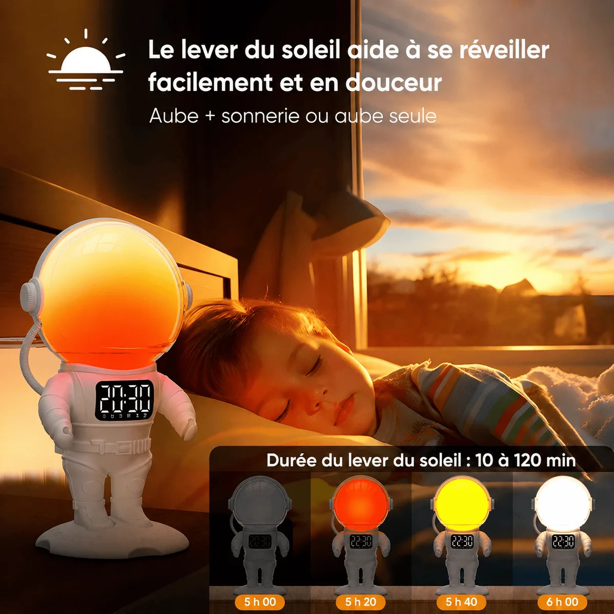 Réveil astronaute lumineux