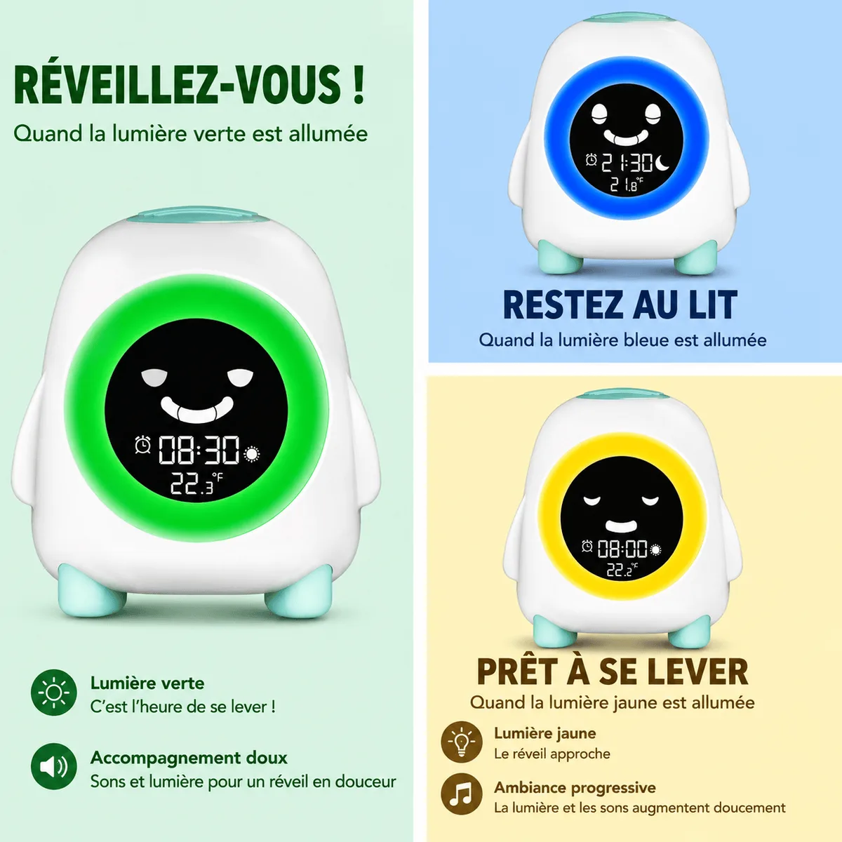 Réveil apprentissage jour nuit