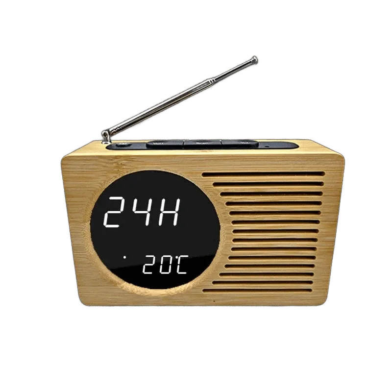 Radio réveil bois