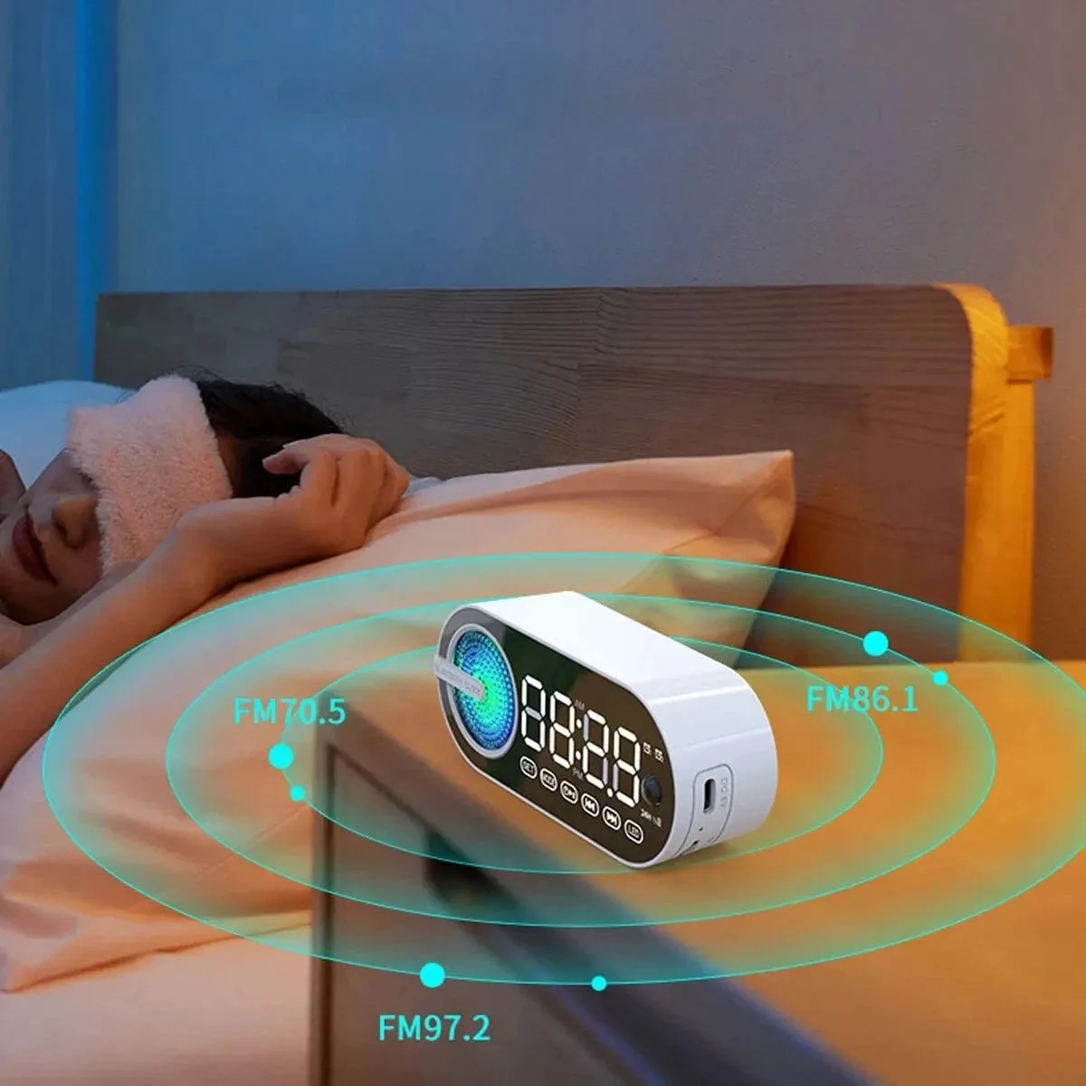 Réveil connecté avec radio FM