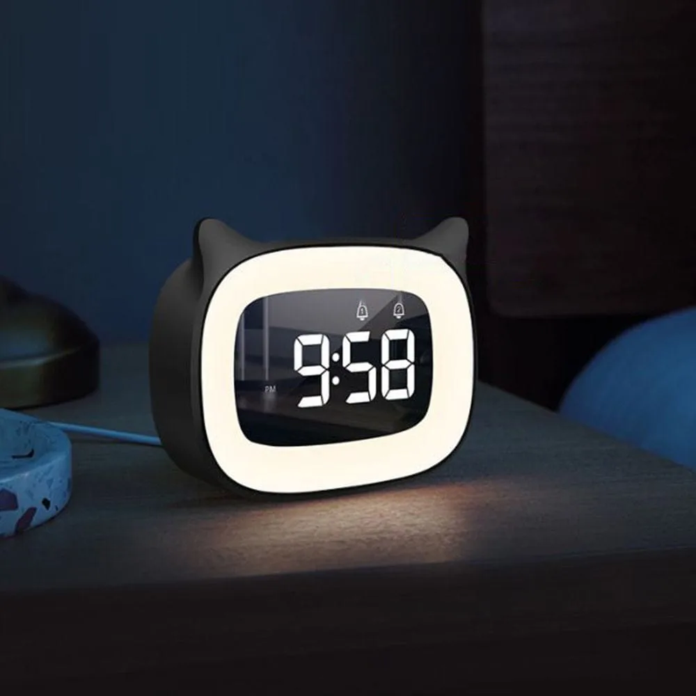 Réveil jour nuit noir