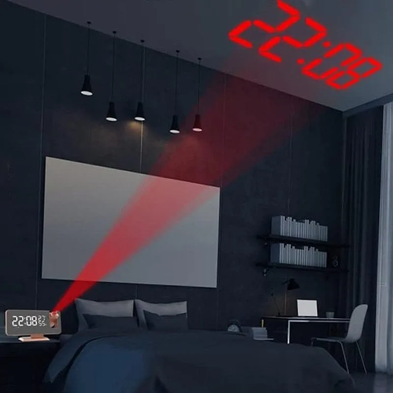 Réveil projecteur rose gold
