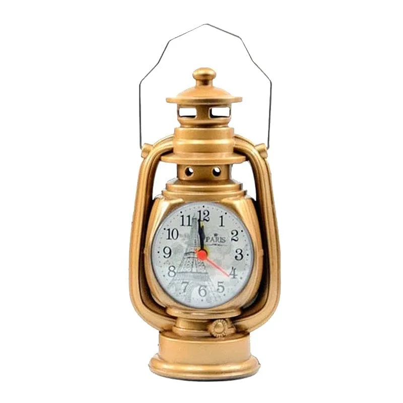 Réveil vintage en métal lampe à huile