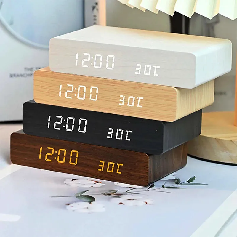 Réveil chargeur induction en bois