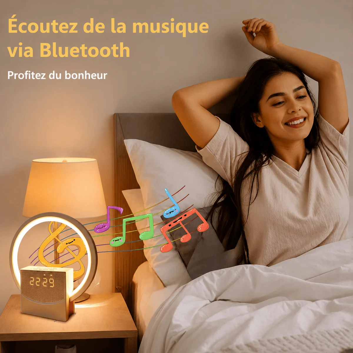 Réveil simulateur aube bluetooth