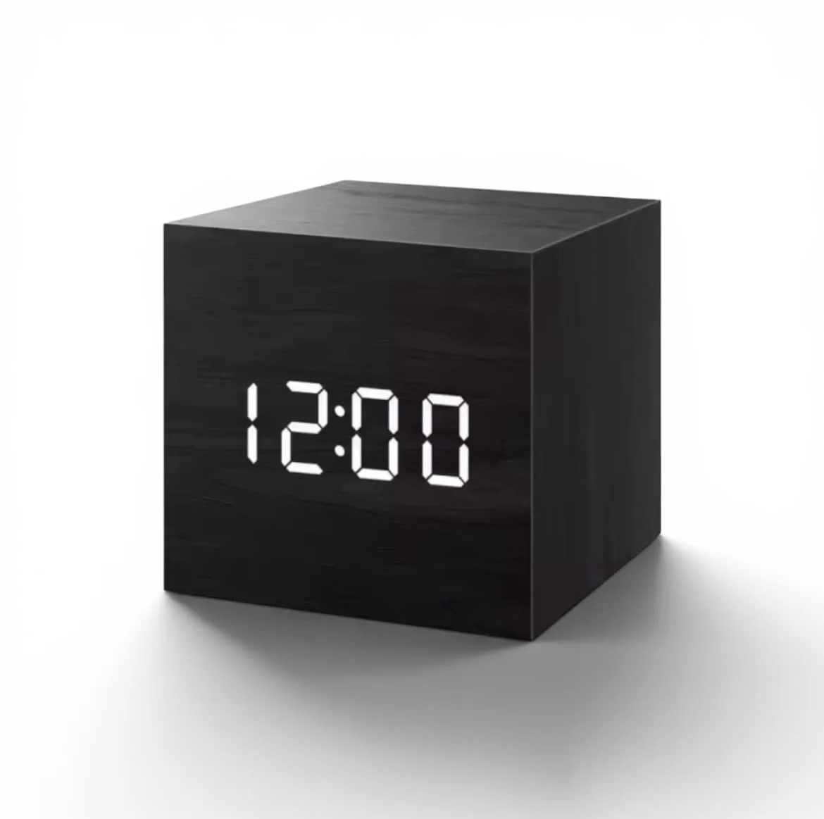 Réveil Bois Cube Compact