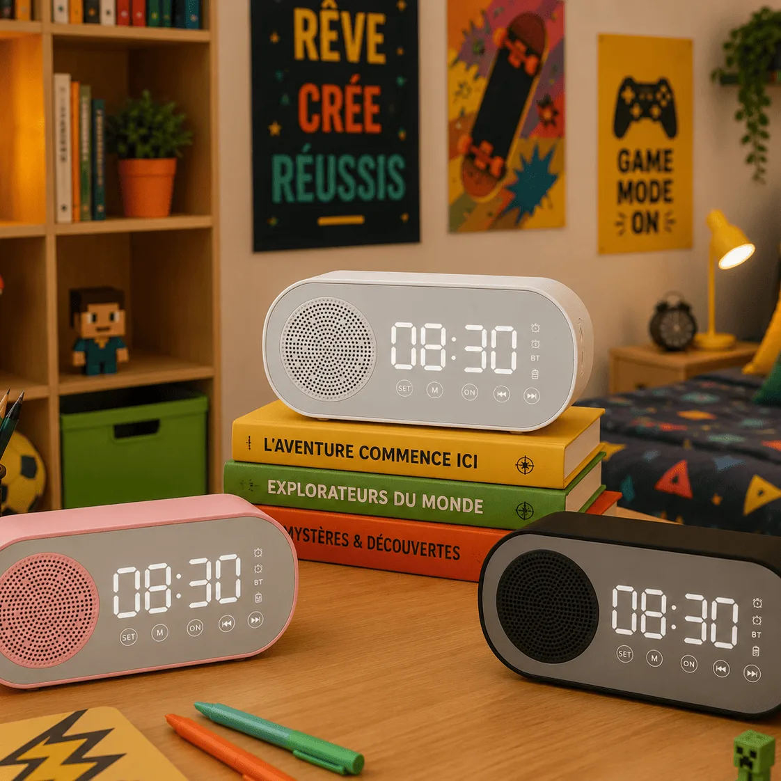 Enceinte Réveil Bluetooth pour Enfant