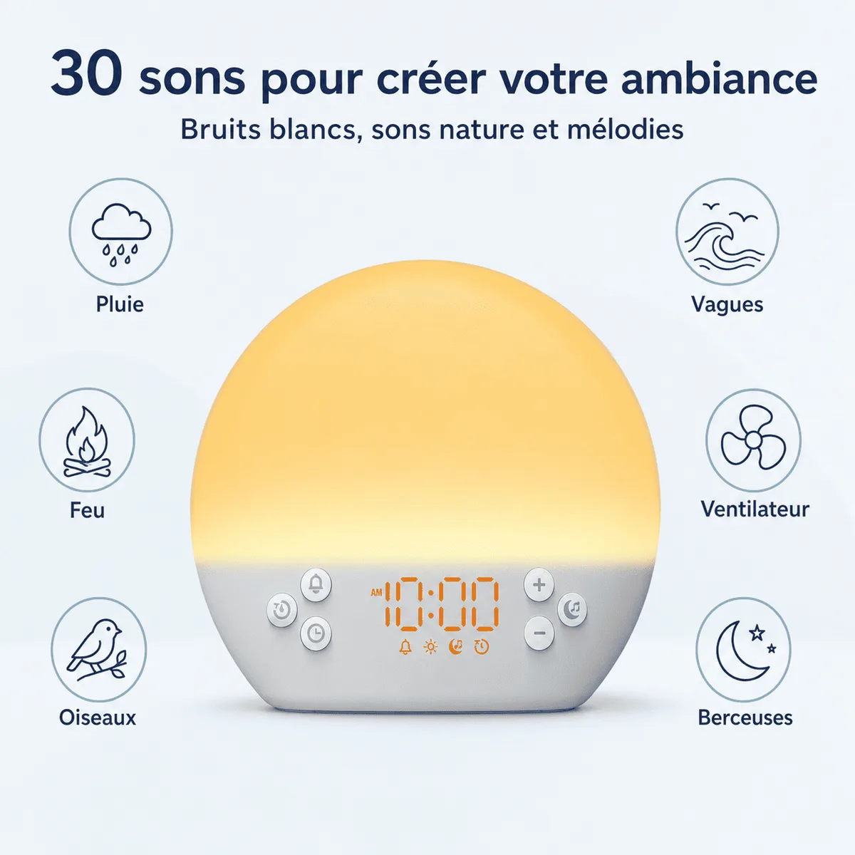 Réveil Simulateur d’Aube 30 Sons