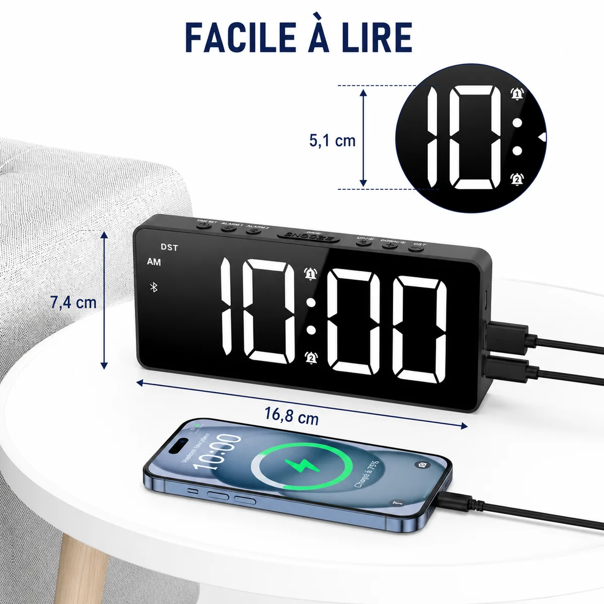 Réveil Connecté Bluetooth Synchronisé