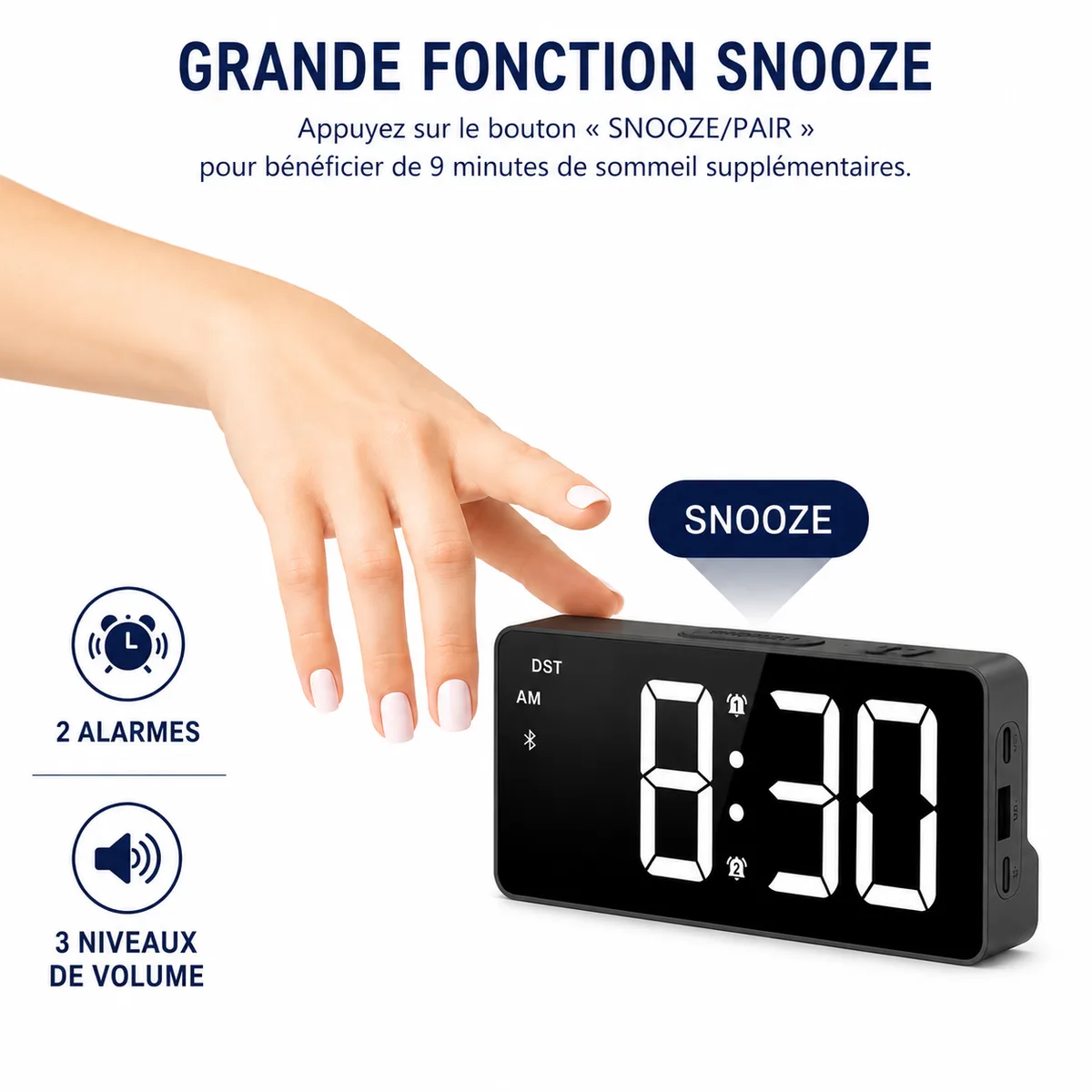 Réveil Connecté Bluetooth Synchronisé
