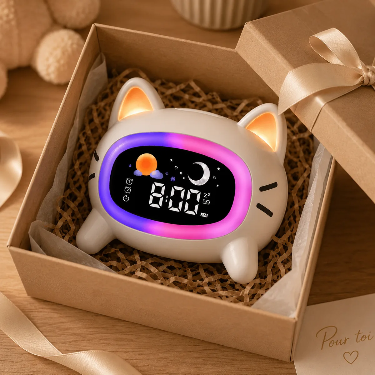 Réveil Chat Jour Nuit