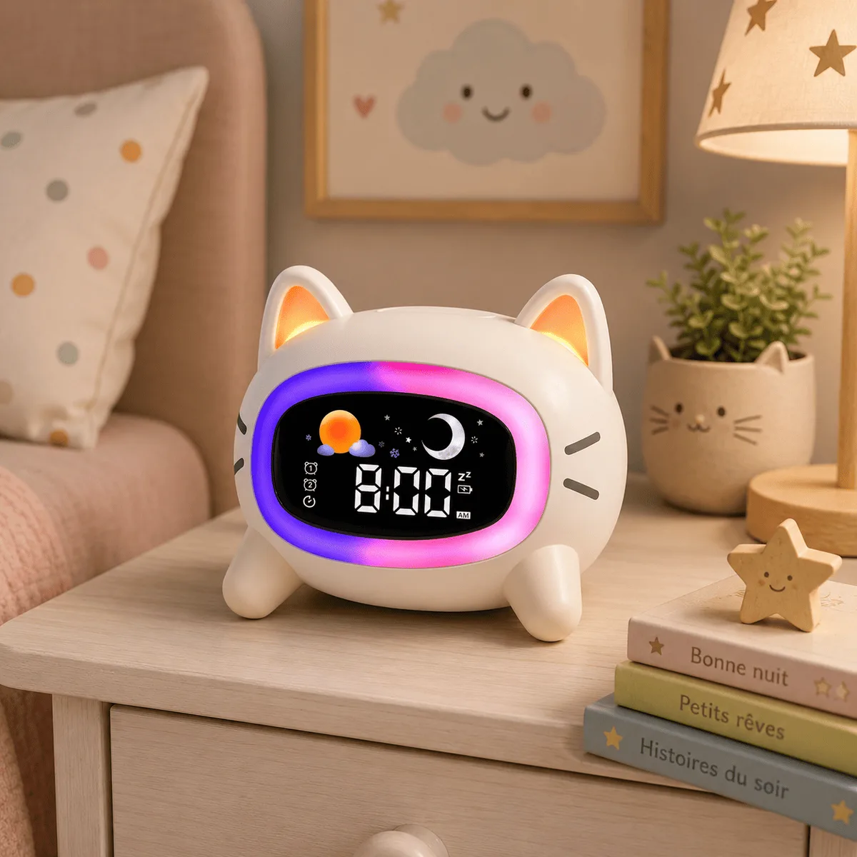 Réveil Chat Jour Nuit