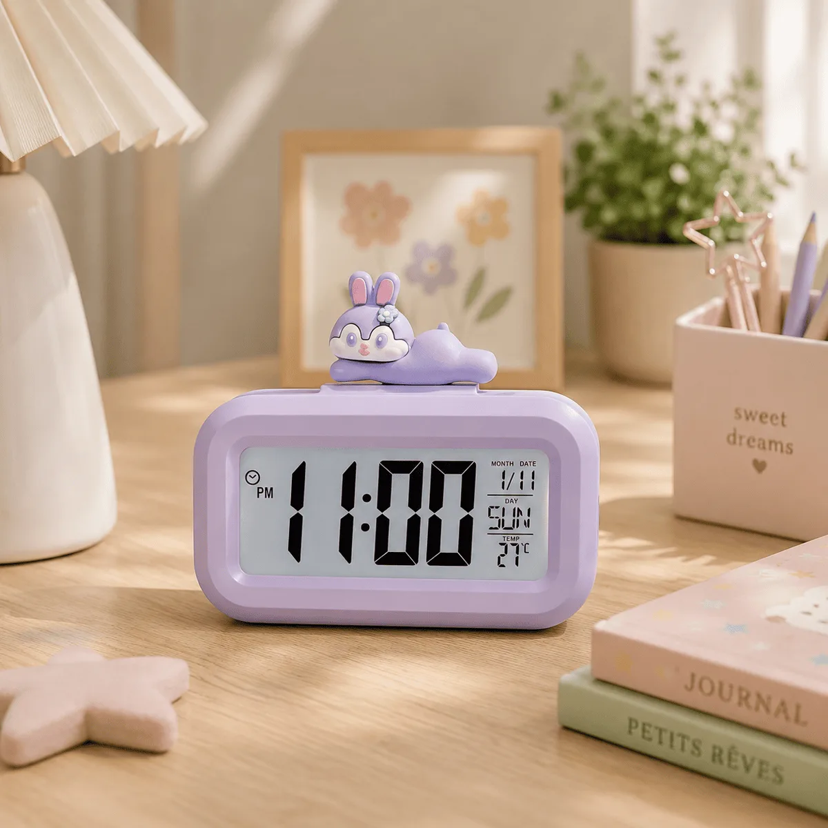 Réveil Lapin Violet