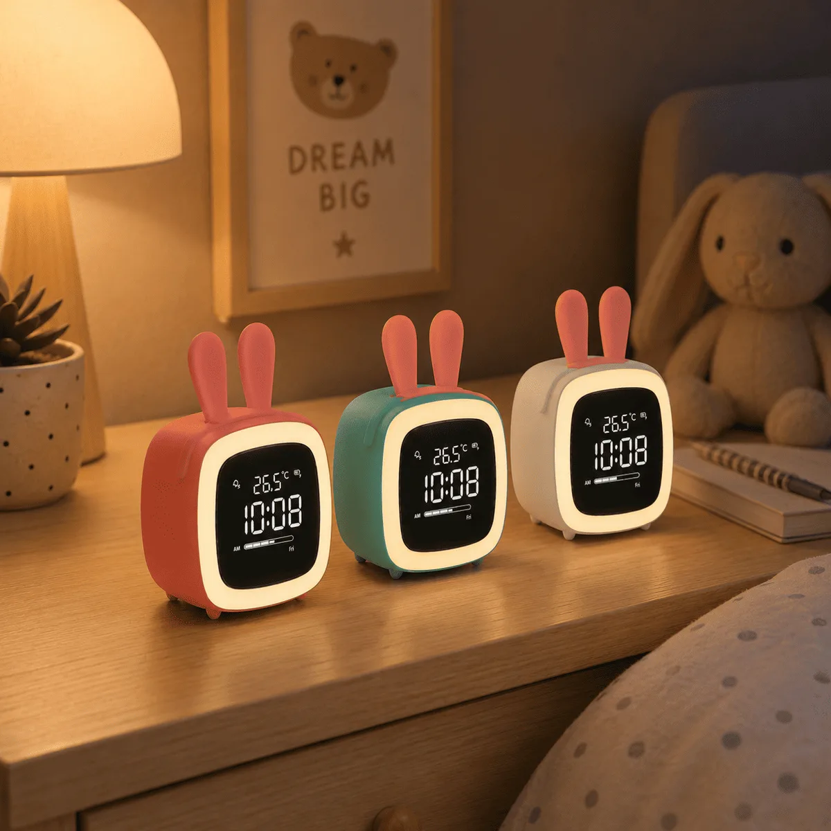 Réveil Lapin avec Thermomètre