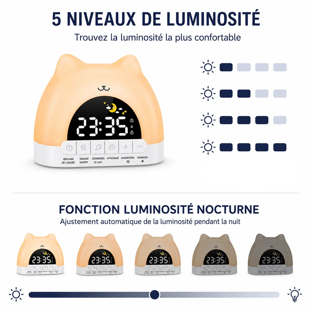 Réveil Veilleuse Chat