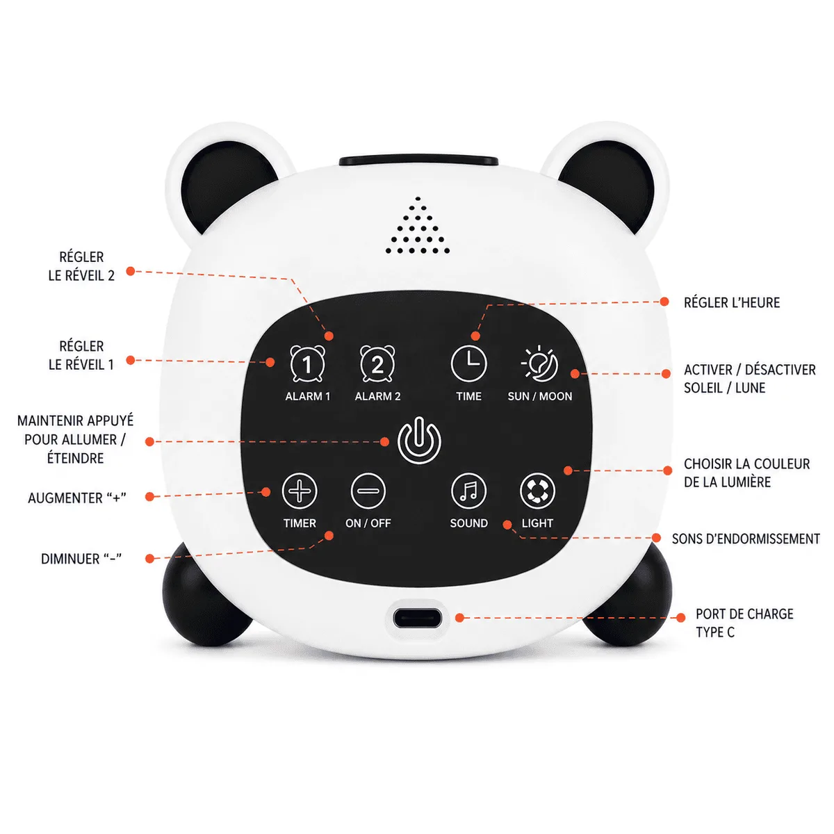 Réveil Panda Jour Nuit