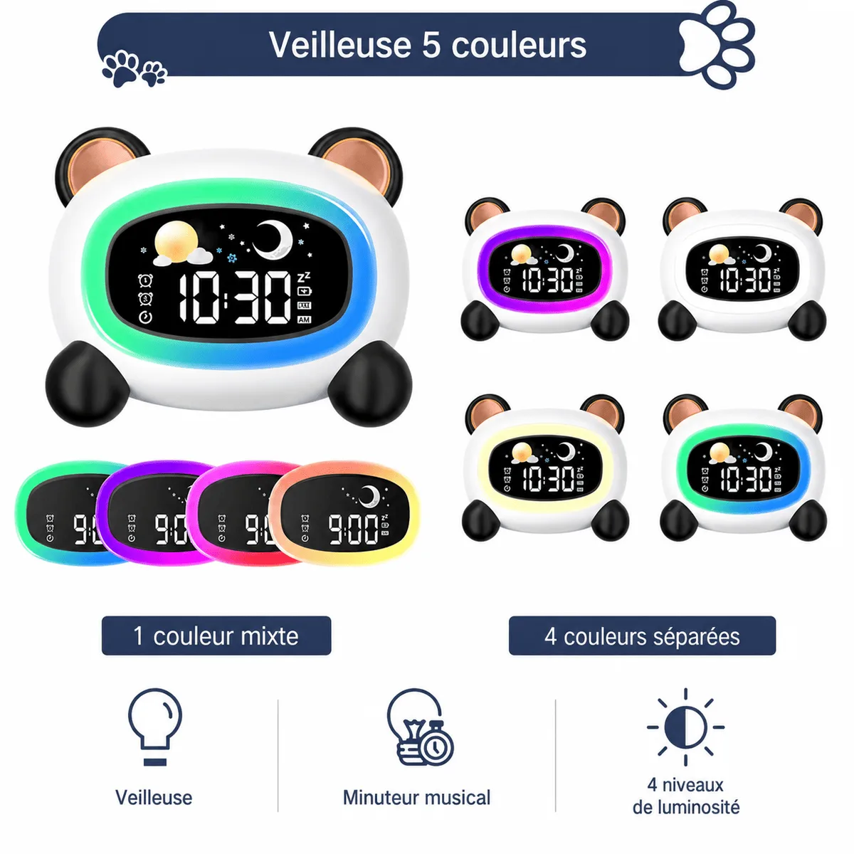 Réveil Panda Jour Nuit