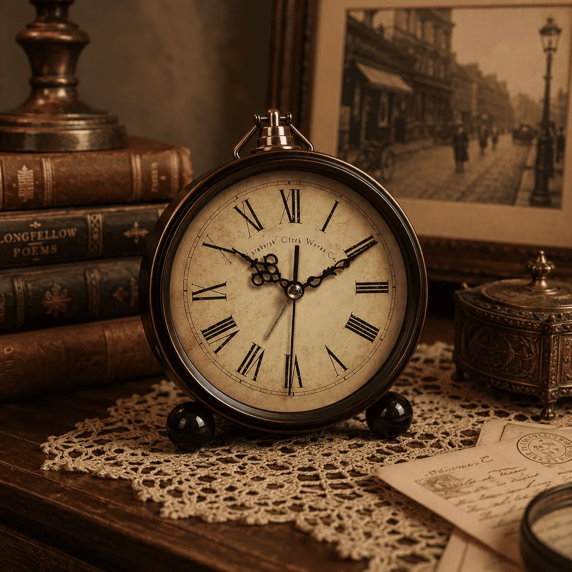 Réveil Vintage Décoratif en Métal