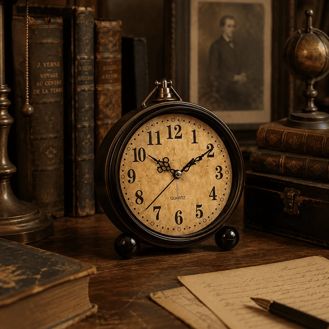 Réveil Vintage Décoratif en Métal