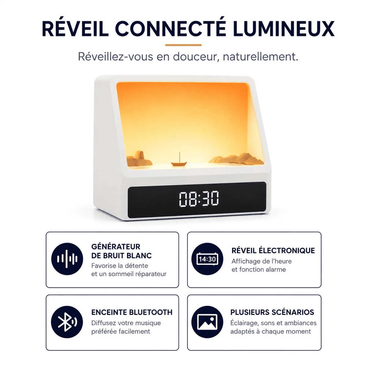 Réveil Connecté Soleil Animé