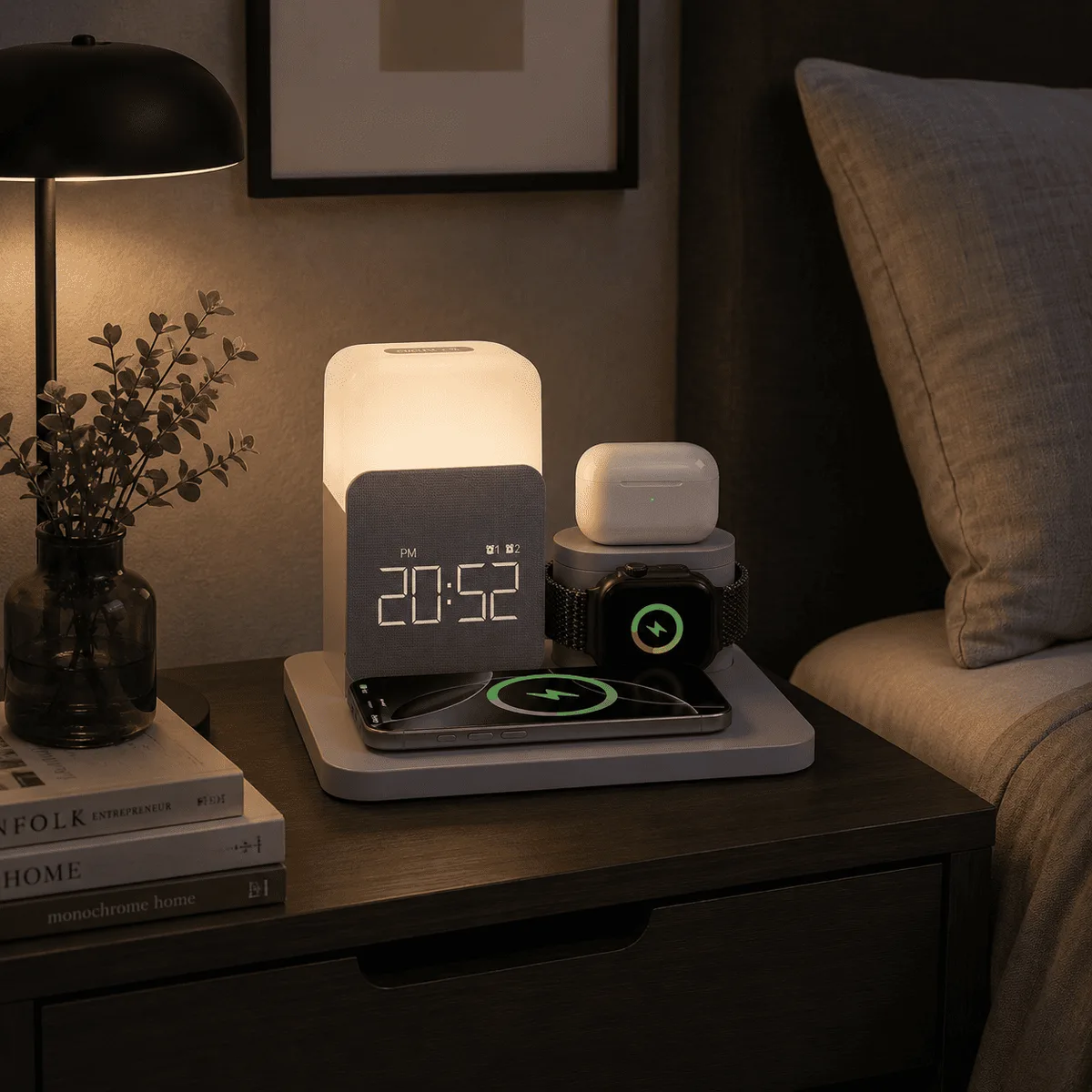 Réveil Connecté Station de Charge 3-en-1