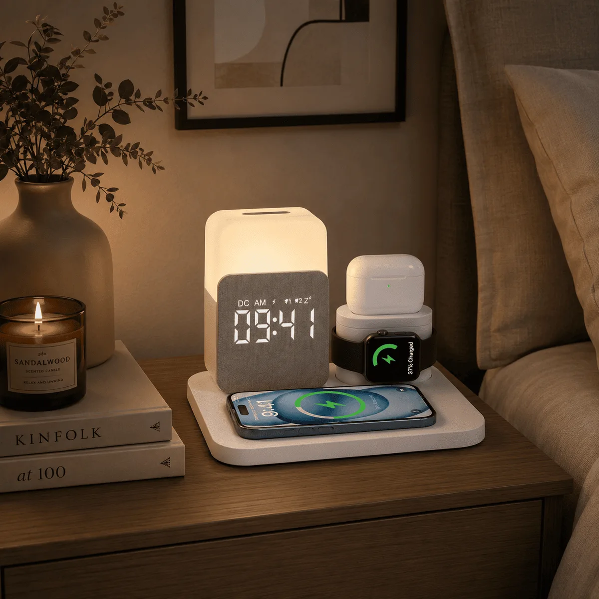 Réveil Connecté Station de Charge 3-en-1