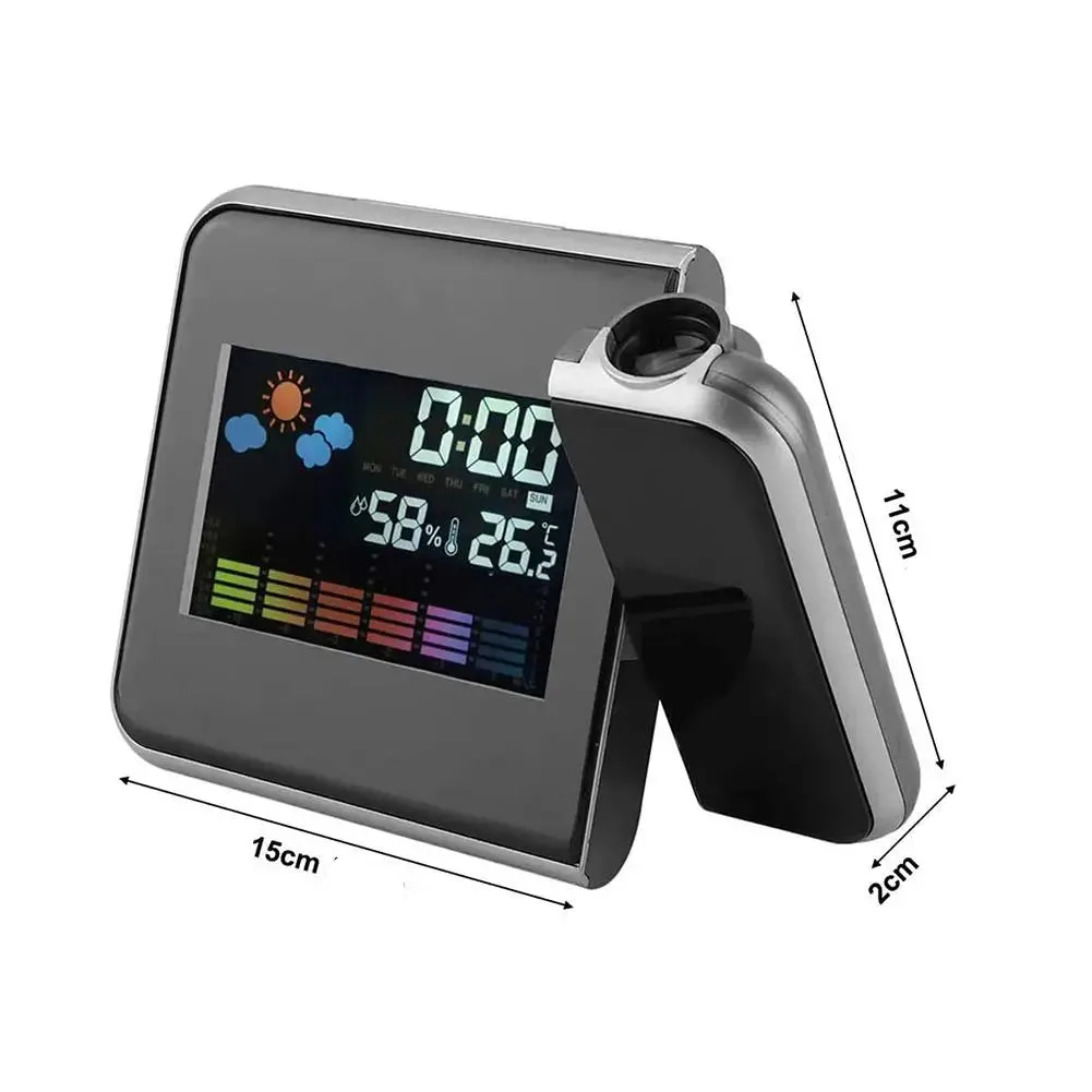 Réveil Projecteur avec Thermomètre et Hygromètre