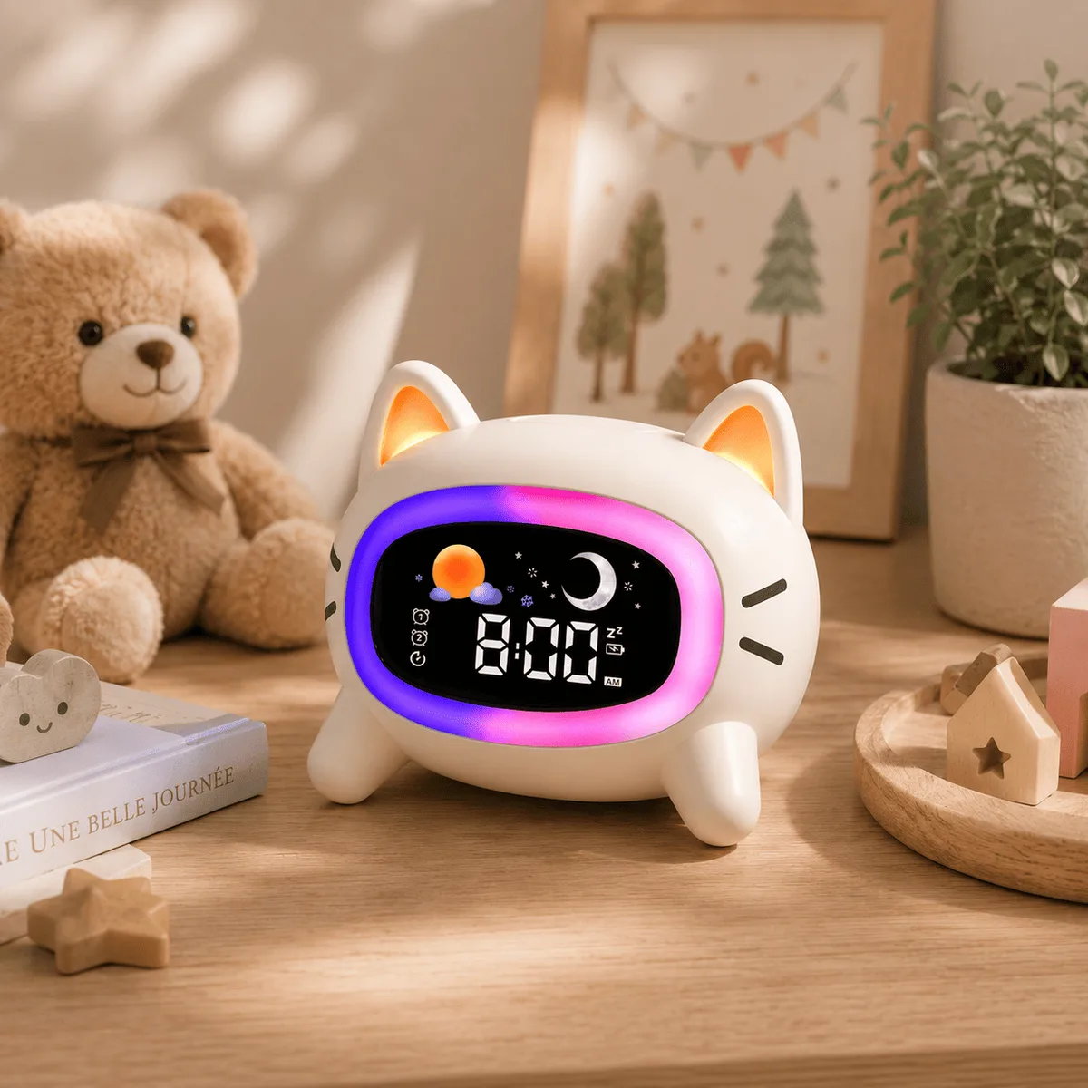 Réveil Chat Jour Nuit