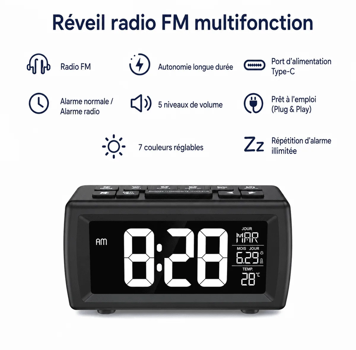 Radio Réveil Enfant Mode Semaine