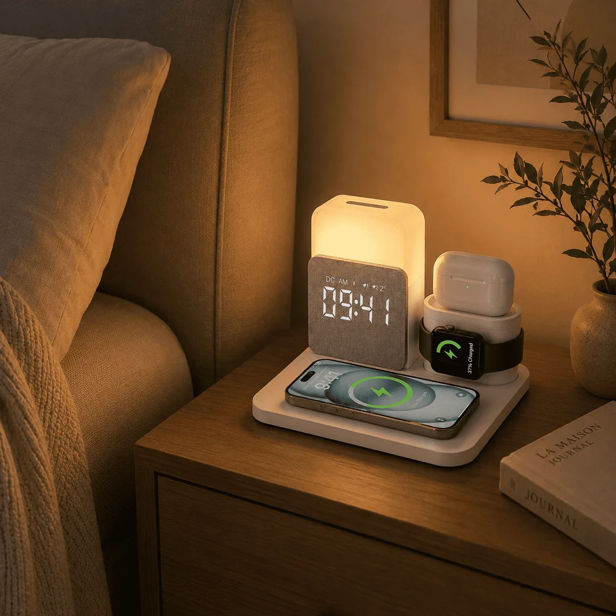 Réveil Connecté Station de Charge 3-en-1