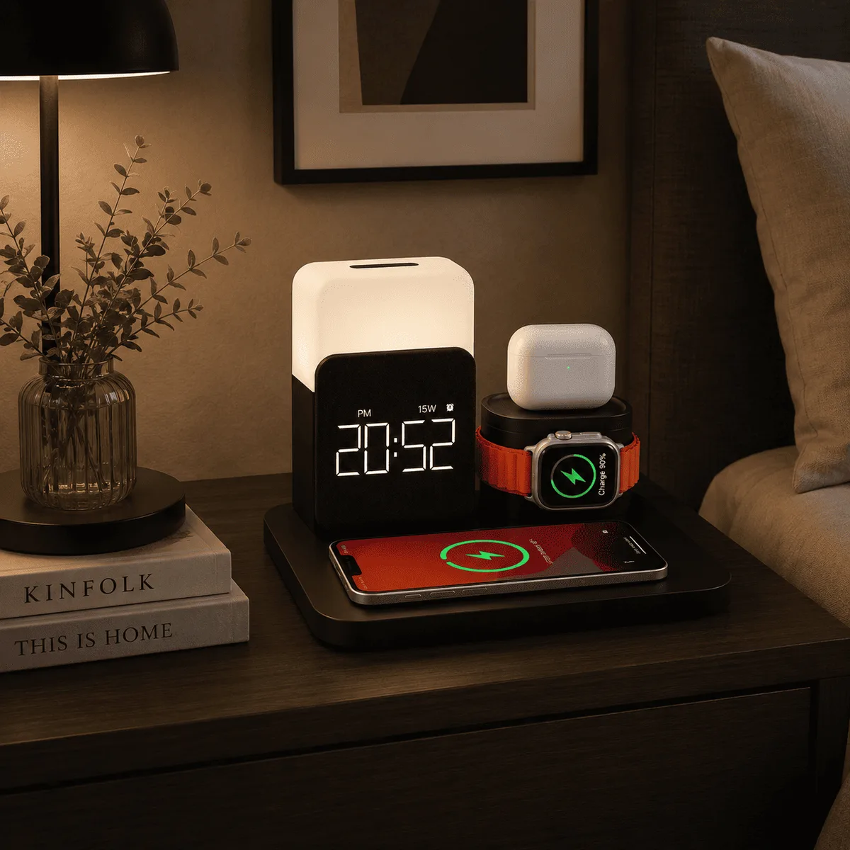 Réveil Connecté Station de Charge 3-en-1